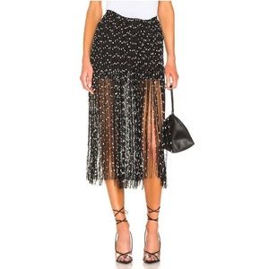 Jacquemus La Riviera, black fringe skirt, Size M